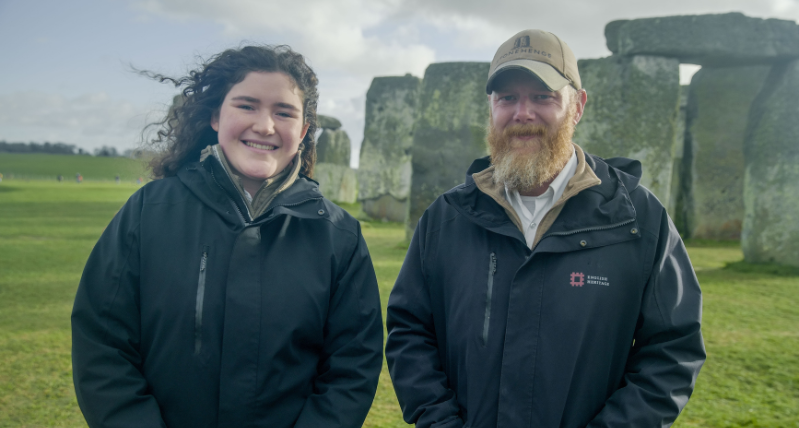 Rihanna Harris and Chris Burden Stone Circle Experience Staff at Stonehenge